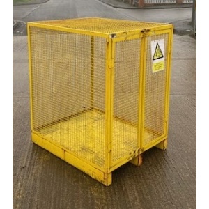 Used Yellow Lockable Wire Mesh Stillage