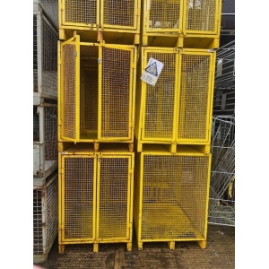 Used Yellow Lockable Wire Mesh Stillage